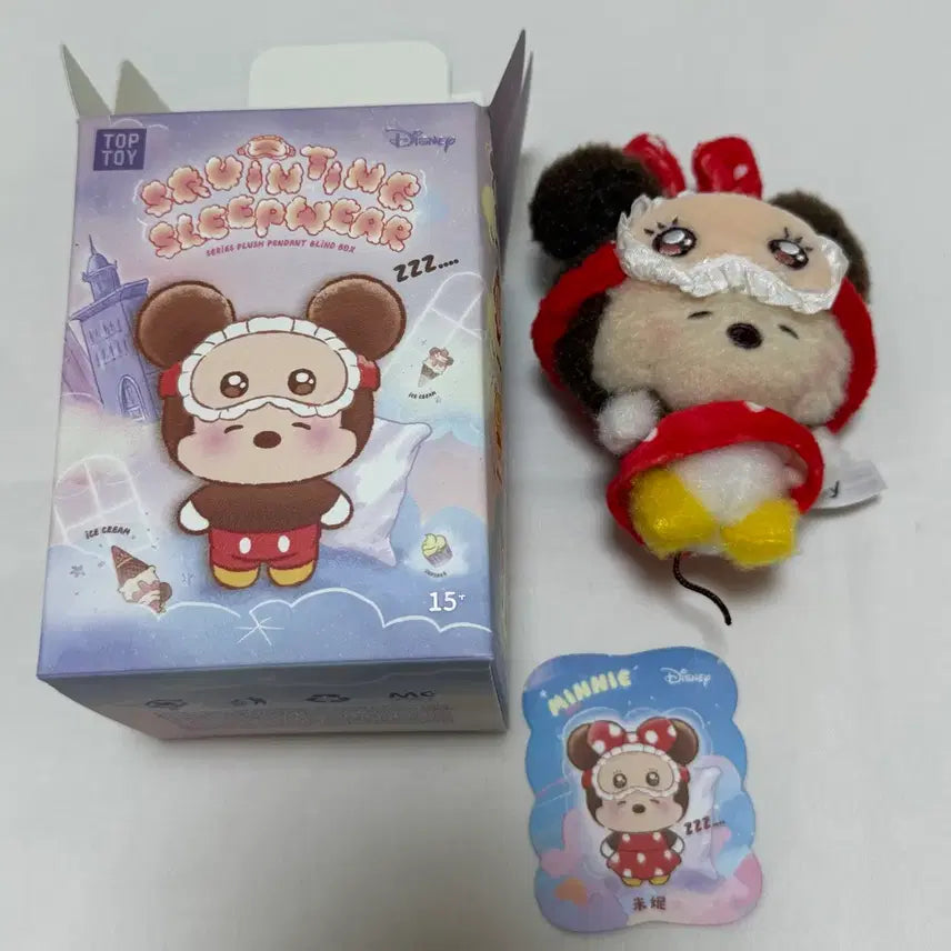 [BUNJANG] Top Toy Disney Sleepwear Series Minnie Mouse Doll Keychain / 새상품) 탑토이 디즈니 슬립웨어 잠옷 시리즈 인형 키링 미니마우스