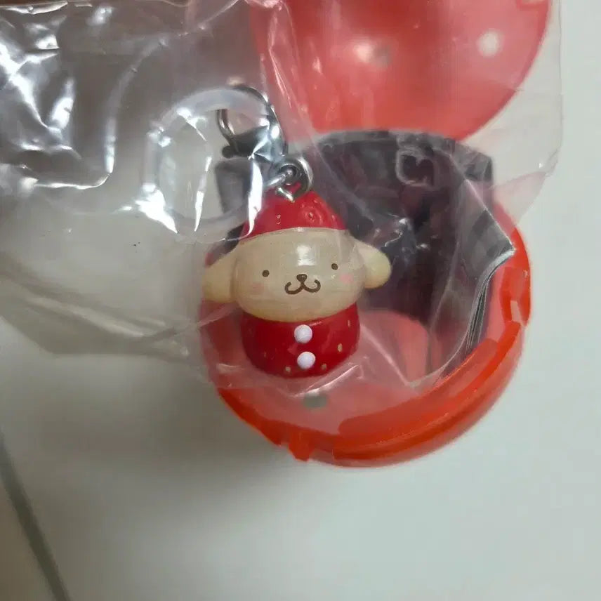 [BUNJANG] Sanrio Pompompurin Strawberry Gachapon Figure (Sealed) / [미개봉]산리오 폼폼푸린 딸기 메지루시 가챠
