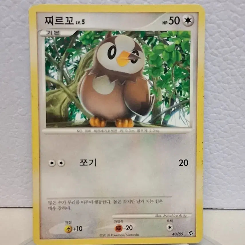 [BUNJANG] Pokemon DP 2010 Taillow LV.5 43/55 Trading Card / 포켓몬 카드 2010 DP 찌르꼬 LV.5 43/55