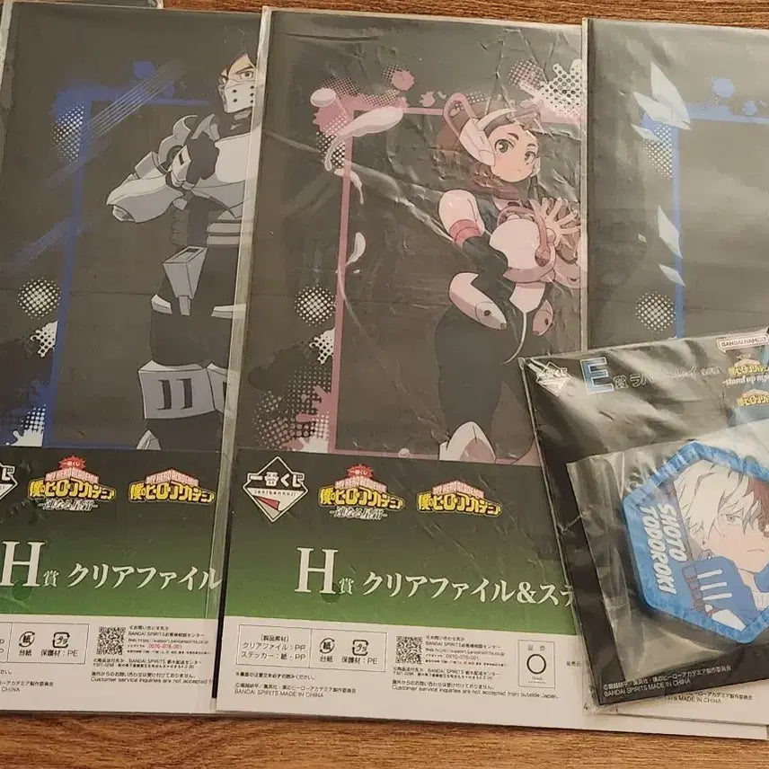 [BUNJANG] My Hero Academia Todoroki Shoto Ichiban Kuji Rubber Coaster + 4 Files Bundle Set / 일괄) 히로아카 토도로키 쇼토 쿠지 러버 컵받침 + 파일 4개 (미네타 이이다 오챠코 토로로키 )