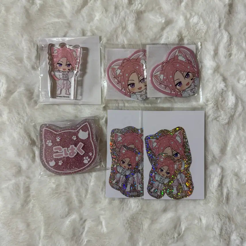 [BUNJANG] Ensemble Stars! Nanajatown Collaboration Oukawa Kohaku Crazy:B Name Acrylic Stand &amp; Hologram Sticker Set / 앙스타 난쟈타운 콜라보 오우카와 코하쿠 크레이지비 코롯토 오나마에 하트 캔뱃지 홀로그램 스티커 냥자타운 아크릴 고양이 네임