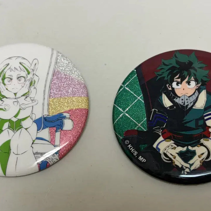 [BUNJANG] My Hero Academia Glitter Can Badge Bundle (Izuku Midoriya, Ochaco Uraraka) / (히로아카) 나의 히어로 아카데미아 글리터 캔뱃지 2개 일괄 (미도리야 우라라카)