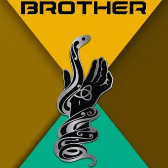[BUNJANG] Marvel Thor &amp; Loki Brothers Triquetra Hand &amp; Snake Metal Pin - Black / 상품명: 마블 토르&amp;로키 형제 뱃지 블랙 (Triquetra Hand &amp; Snake) 금속 뱃지 금속 배지