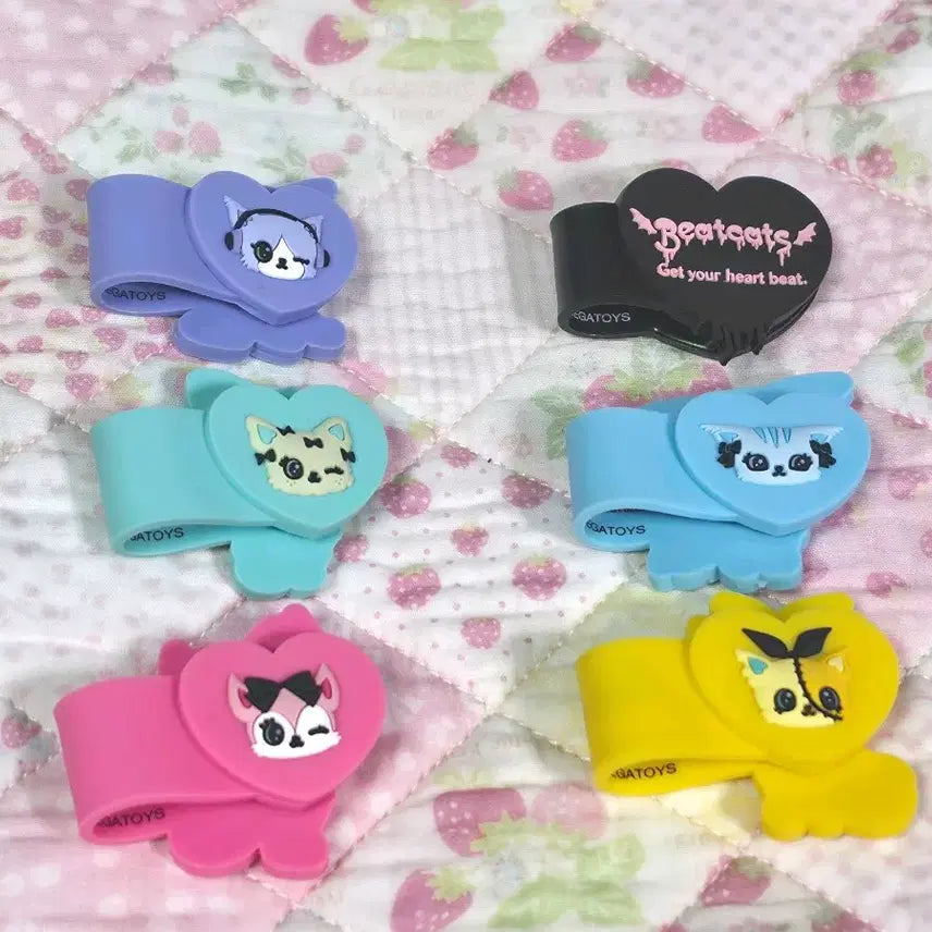 [BUNJANG] Sanrio Beatcats BIG Rubber Cord Band Cable Holder Gacha Full Set (Discontinued) / 산리오 비트캣츠 Beatcats BIG 라버 코드밴드 케이블홀더 가챠 6종 풀세트 올클 단종