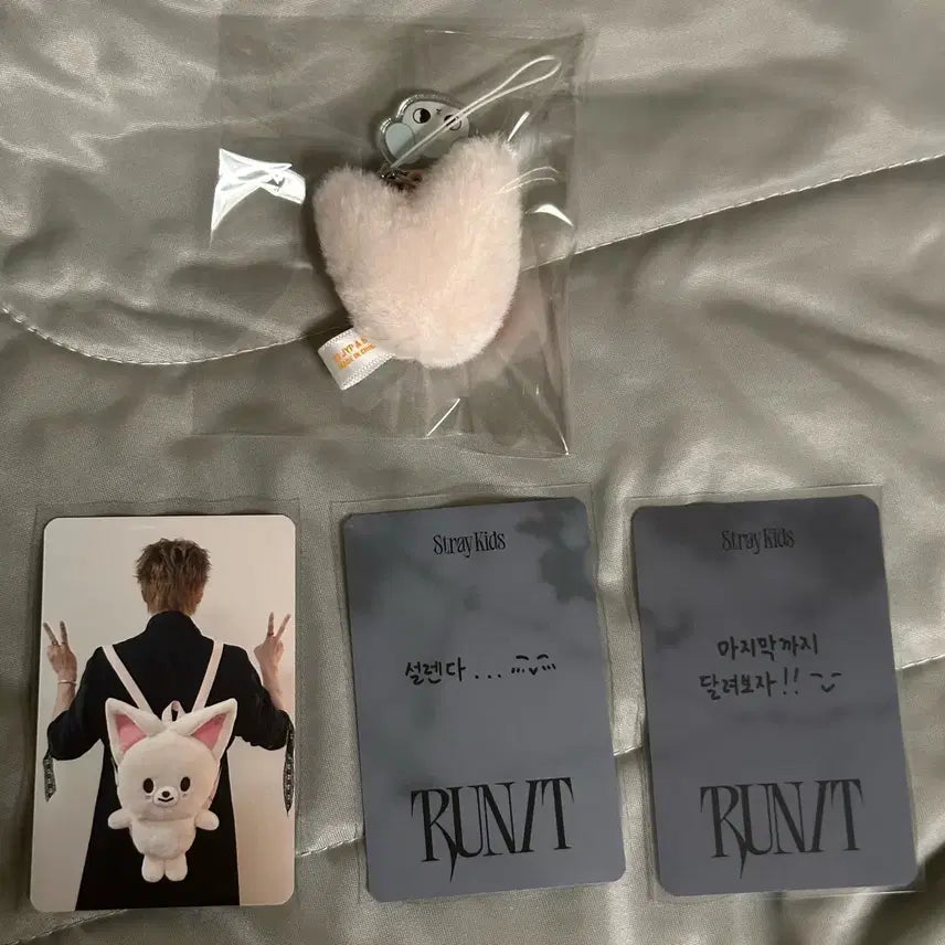[BUNJANG] Stray Kids I.N Run It Concert Bundle Set Photocard &amp; Foxy Keyring / 아이엔) 스키즈 런잇 입장 기프트 폭시니 폼폼+ 아이엔 포카 3장 일괄