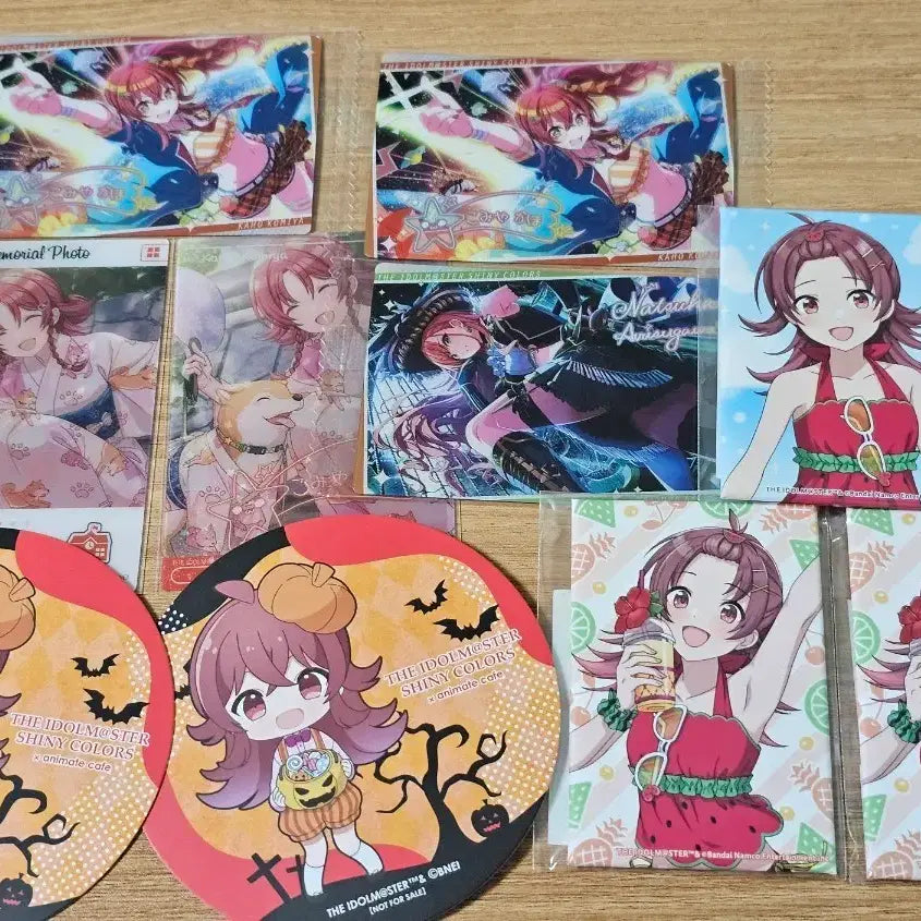 [BUNJANG] The Idolmaster Shiny Colors Komiya Kaho Lottery Badge &amp; Coaster Set (Emoca) / 아이돌마스터  샤니마스 코미야 카호 쿠지 뱃지 코스터 에모카