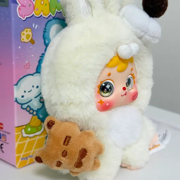 [BUNJANG] Samuel Ice Cream White-Brown Bear Doll Two-Eyes / 사무엘 아이스크림 화이트-갈색곰 인형 투눈