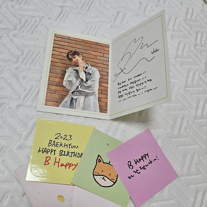 [BUNJANG] Baekhyun 2023 Birthday Party Postcard &amp; Sticker Bundle Set / 백현 2023 큥일파티 생일카드&amp;스티커