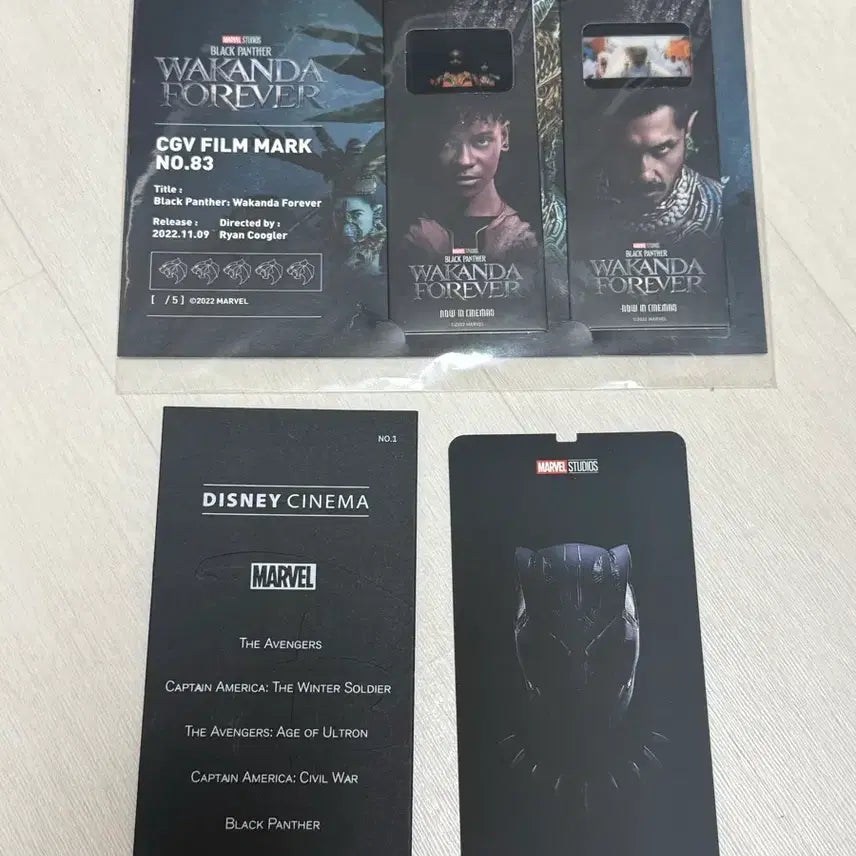 [BUNJANG] Black Panther Film Mark &amp; Disney Cinema Original Ticket OT / 블랙팬서 필름마크 &amp; 디즈니 시네마 블랙팬서 디자인 오리지널 티켓 오티