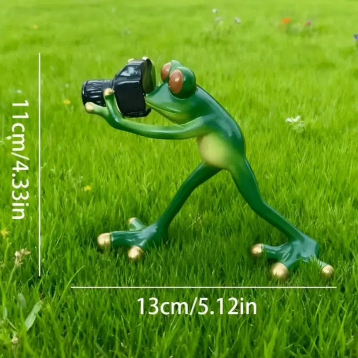 [BUNJANG] Resin Frog Photographer Figurine / 개구리 사진사 피규어(레진)새상품