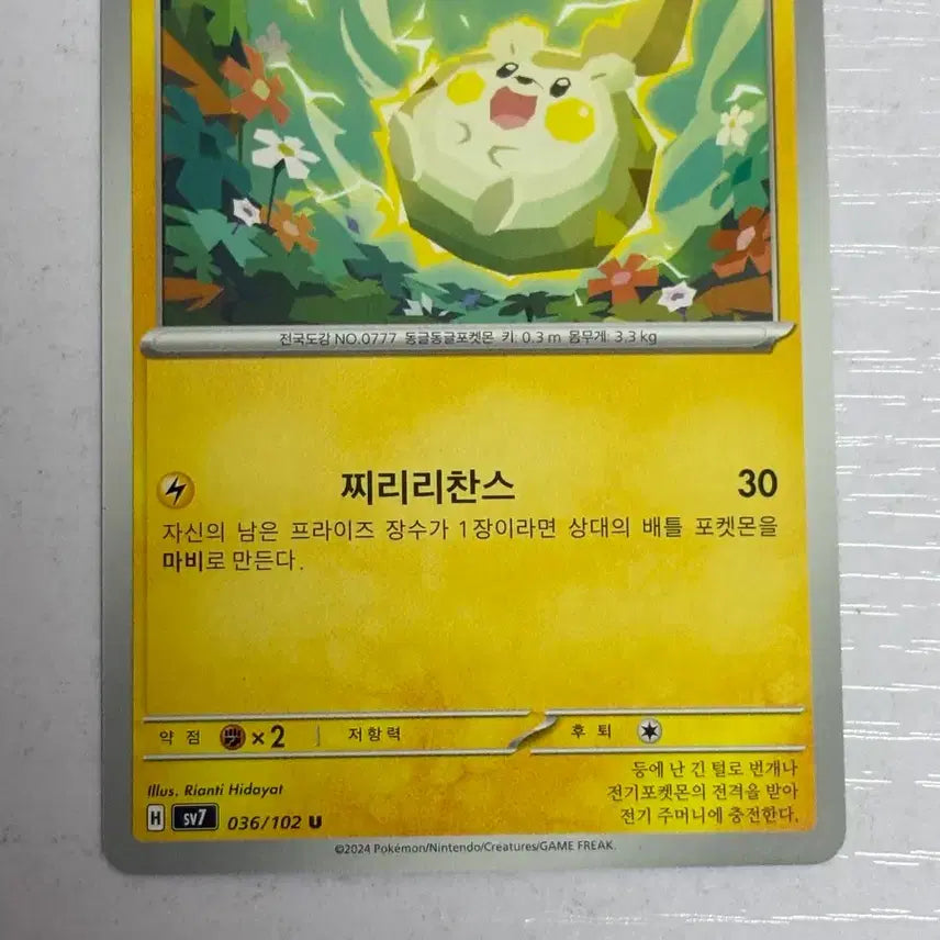 [BUNJANG] Pokemon Togedemaru Card 036 / [귀여운 포켓몬카드] 토게데마루 036