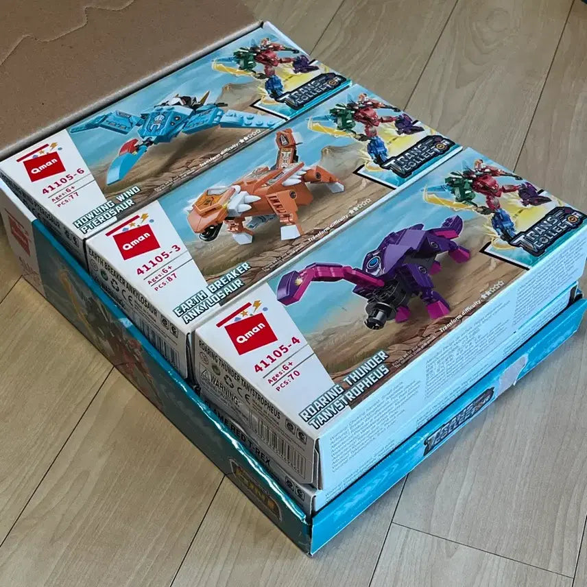 [BUNJANG] 6-Stage Transforming Dinosaur Robot (LEGO Compatible) / <아동> 6단 합체 공룡 로봇 레고 호환