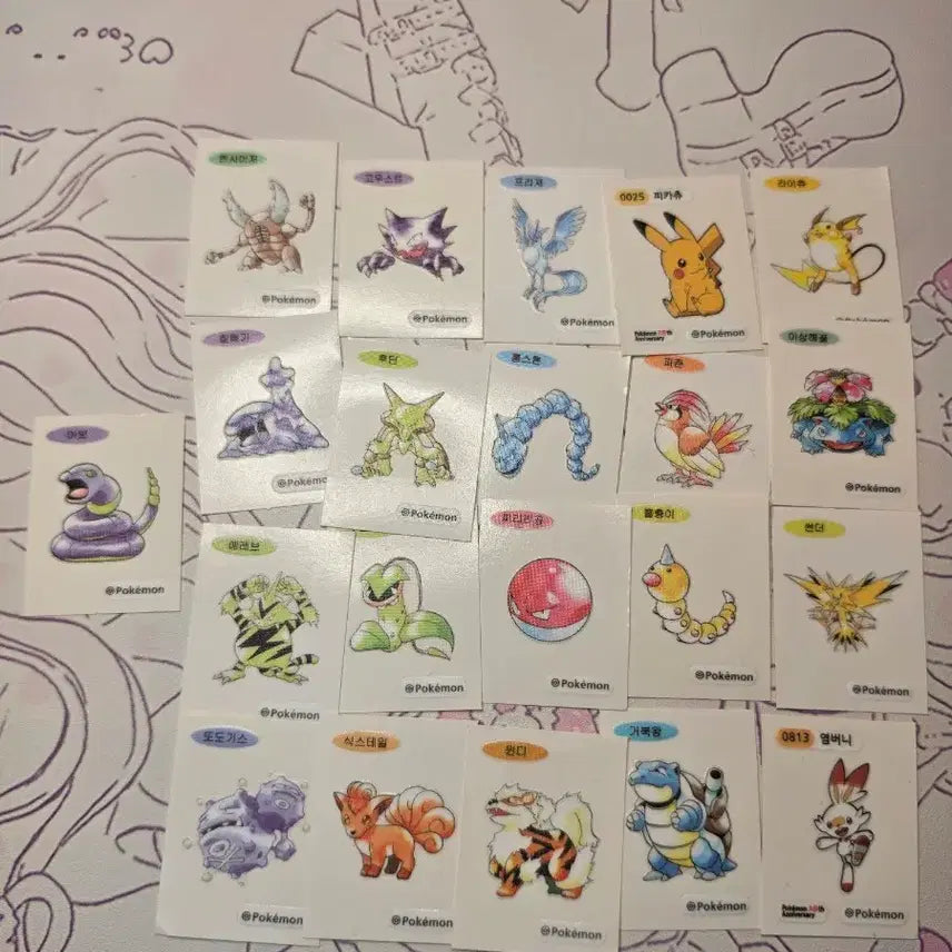 [BUNJANG] Pokemon 30th Anniversary Stickers Bundle Set / 21종일괄판매) 포켓몬빵 30주년 띠부씰 판매