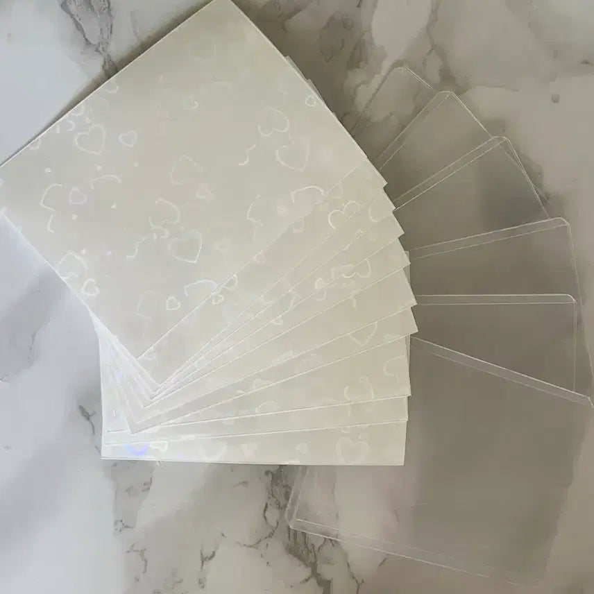 [BUNJANG] Hologram Heart Card Sleeve &amp; Toploader Set with MUJI Container / 슬리브&amp;탑로더, 서비스 통