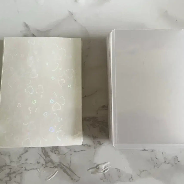 [BUNJANG] Hologram Heart Card Sleeve &amp; Toploader Set with MUJI Container / 슬리브&amp;탑로더, 서비스 통