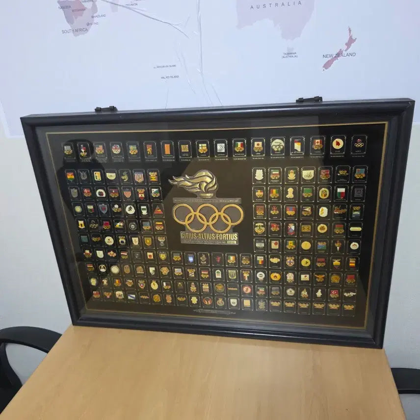 [BUNJANG] 1988 Seoul Olympics Participating Nations Commemorative Badge Collection Frame / 88올림픽 참가국 기념 뱃지 컬렉션 액자