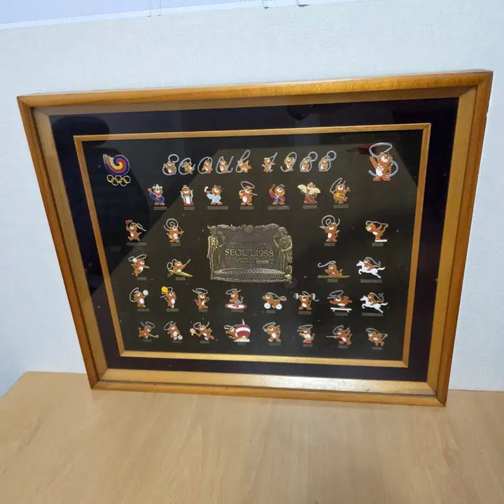 [BUNJANG] 1988 Seoul Olympics Hodori Sports Badges Framed Set / 88 서울 올림픽 호돌이 운동종목 뱃지 세트 액자