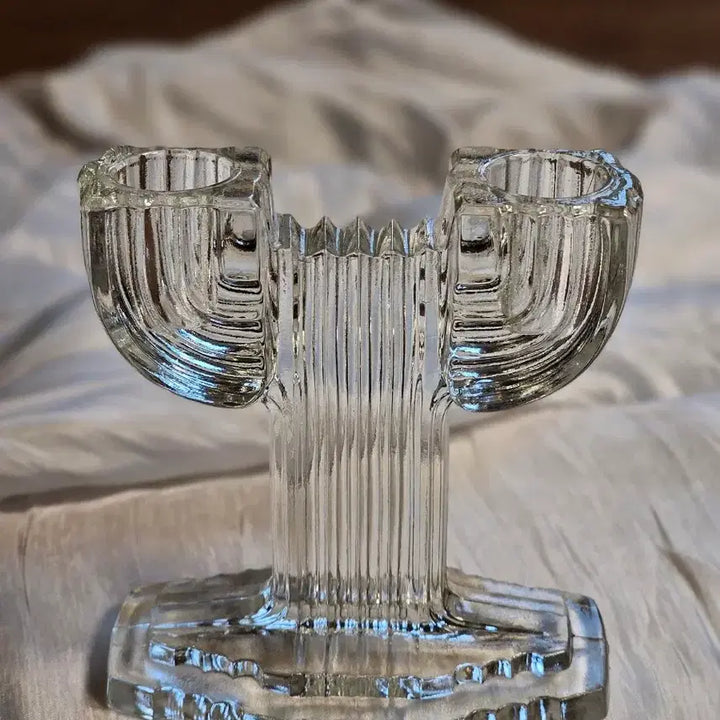 [BUNJANG] Vintage Glass Candle Holder (2-Light) / 빈티지 글라스 유리 캔들 홀더 2구