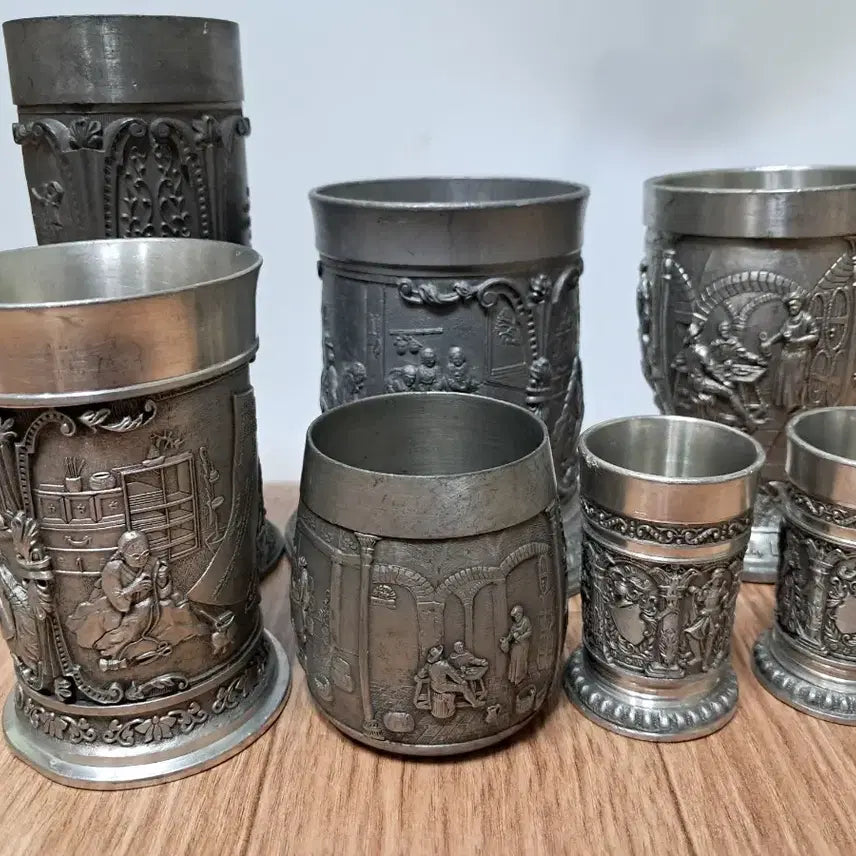 [BUNJANG] Antique Engraved Cup Set / 주석잔