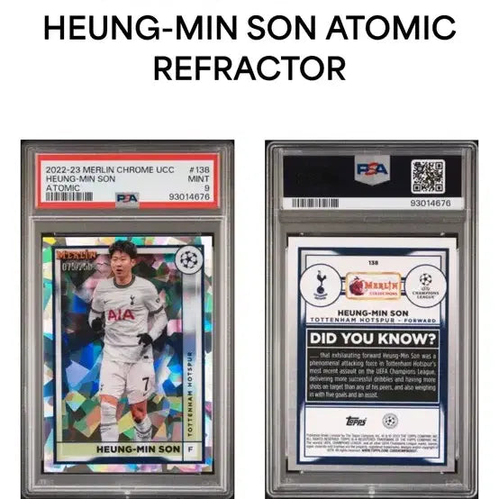 [BUNJANG] 2022-23 Topps Chrome Merlin Son Heung-min Limited Edition 250 PSA 9 / 2022-23 탑스 크롬 멀린 250한정 손흥민 psa 9