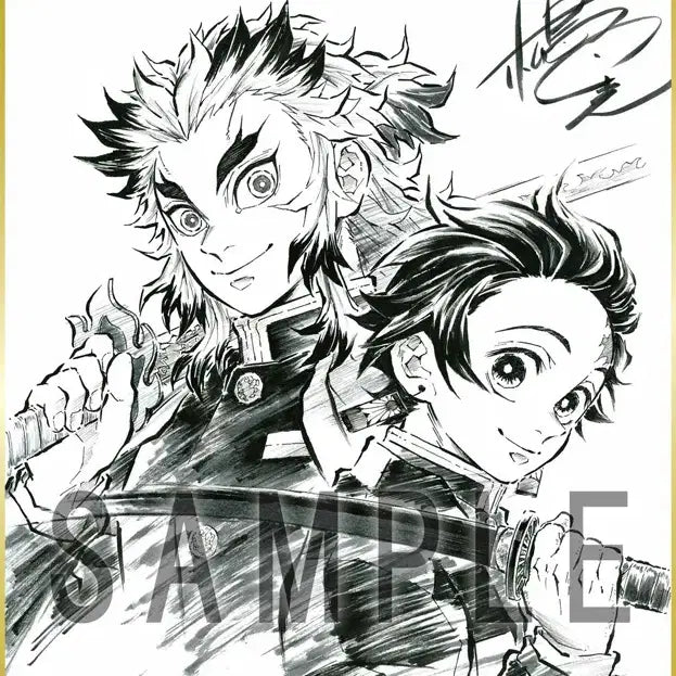 [BUNJANG] Demon Slayer: Kimetsu no Yaiba Tanjiro/Rengoku Character Design Shikishi (Limited Edition Blu-ray Bonus) / [2021.6.16출시/완전생산한정판] 귀칼 캐릭터 디자인 색지 탄지로/렌고쿠 (귀멸의칼날 무한열차편 블루레이 특전)