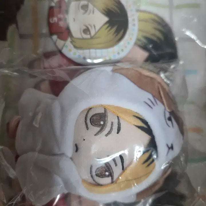 [BUNJANG] Haikyuu!! Kenma Kozume Unused Badge + Plush Set / 하이큐 켄마 쿠지미사용 뱃지+누이 세트