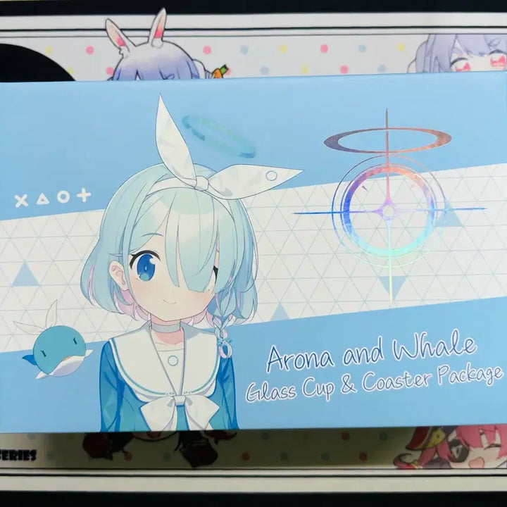 [BUNJANG] Blue Archive Arona Glass Cup &amp; Coaster Package / 블루아카이브 아로나 유리컵 &amp; 코스터 패키지