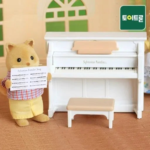 [BUNJANG] Sylvanian Families Discontinued Upright White Piano Set / 실바니안 패밀리 단종 업라이트 화이트 피아노 단품