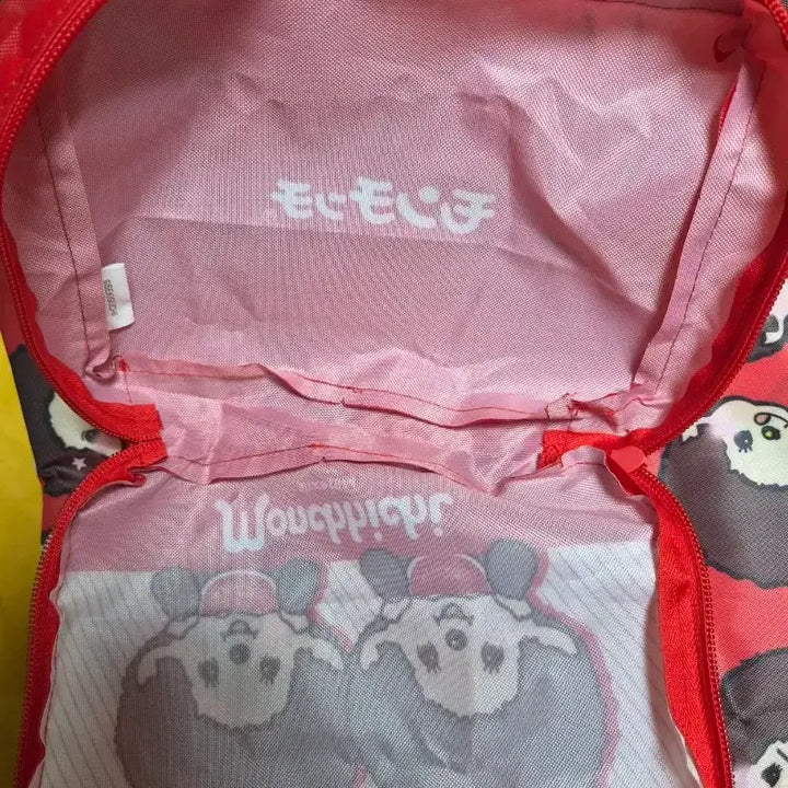 [BUNJANG] Monchhichi Red Eco Bag Set / (새상품)몬치치 에코백 레드 2종 셋트