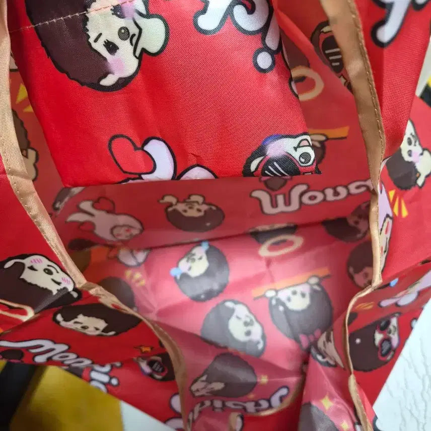 [BUNJANG] Monchhichi Red Eco Bag Set / 몬치치 에코백 레드 셋트