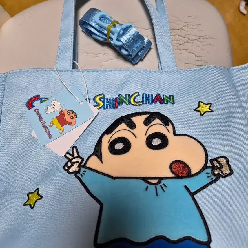 [BUNJANG] Crayon Shin-chan Crayon Shin-chan Tote Bag Blue / 크레용 신짱 짱구 토트백 블루