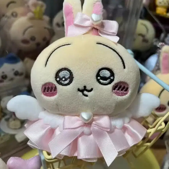 [BUNJANG] 10cm Doll Clothes Angel Wings Pink Ribbon Heart Set / 새상품 10cm 인형 옷, 천사 날개 엔젤 핑크 리본 하트 인형 옷 세트