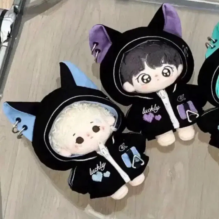 [BUNJANG] 10cm Doll Clothes Cat Purple Plush Hood Cape / 10cm 인형 옷 고양이 보라색 누이 의상 후드 망토 새상품 사이버펑크