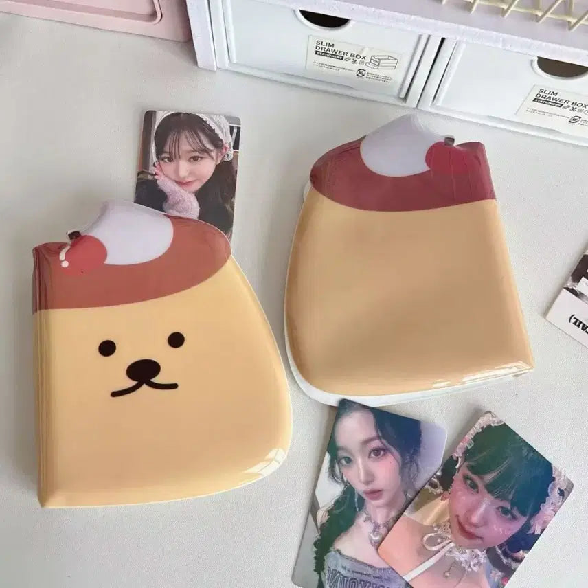 [BUNJANG] Pudding Mini Photocard Binder 40 Pockets / 귀여운 푸딩 폭신 포카 바인더 미니 포토앨범 1단 40포켓