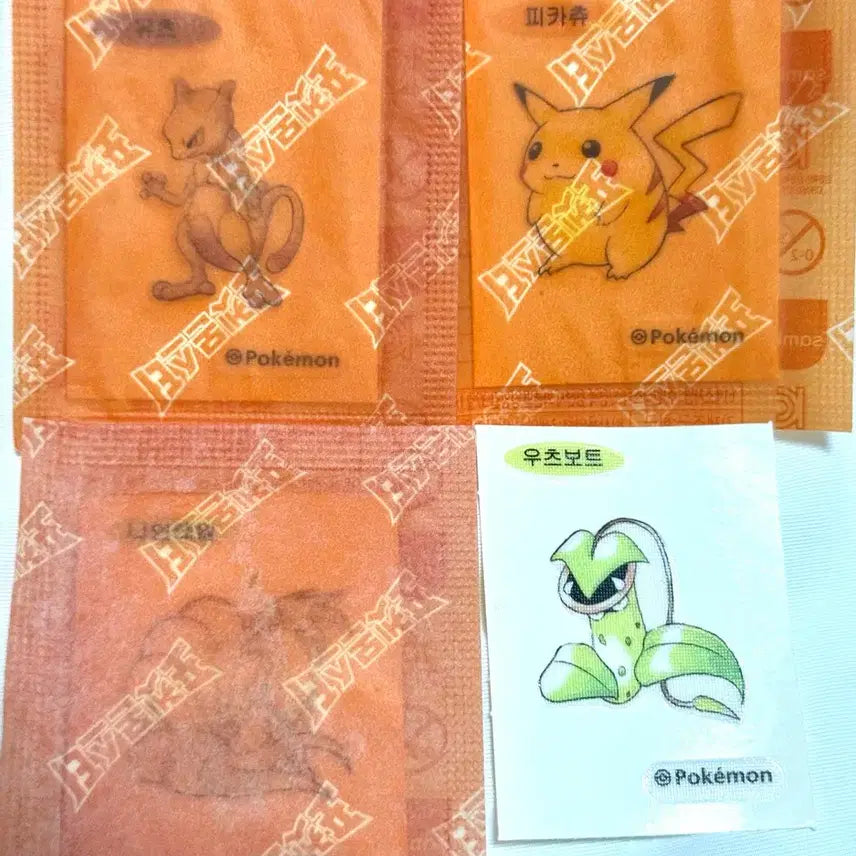 [BUNJANG] Pokemon 30th Anniversary Sealed Sachet Stickers - Mewtwo, Pikachu, Ninetales, Victreebel / 포켓몬 30주년 미개봉 띠부씰 뮤츠 + 피카츄 + 나인테일 + 우츠보트 띠부띠부실