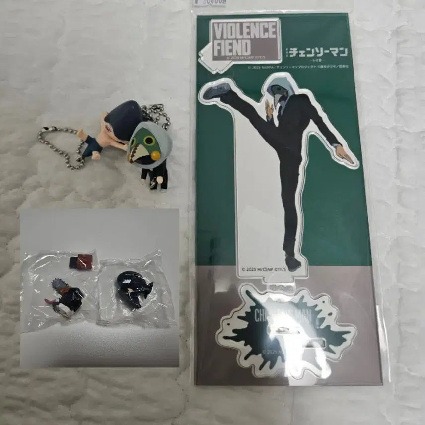 [BUNJANG] Chainsaw Man Violence Marie Acrylic Stand, Dangling Keychain &amp; Onemutan Figure Bundle / 체인소맨 폭력의 마인 아크릴 스탠드 빔 폭력의 마인 대롱대롱 키링, 체인소(덴지), 레제 오네무탄 피규어 일괄 판매
