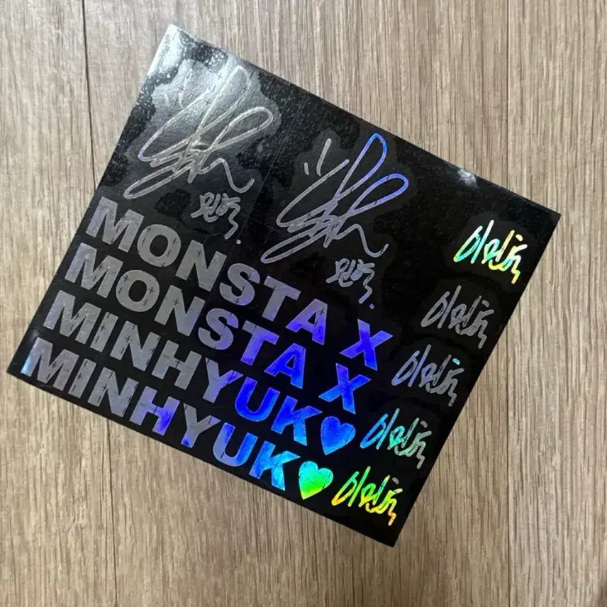 [BUNJANG] MONSTA X Minhyuk Hand-Written Hologram Sticker / 몬스타엑스 민혁 비공굿 몬둥이 스티커