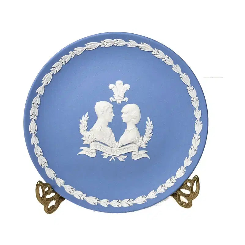 [BUNJANG] Wedgwood Jasperware Pale Blue Royal Wedding Commemorative Plate 1982 / [영국엔틱] 웨지우드 제스퍼웨어 페일블루 로얄웨딩1982년 플레이트 장식접시