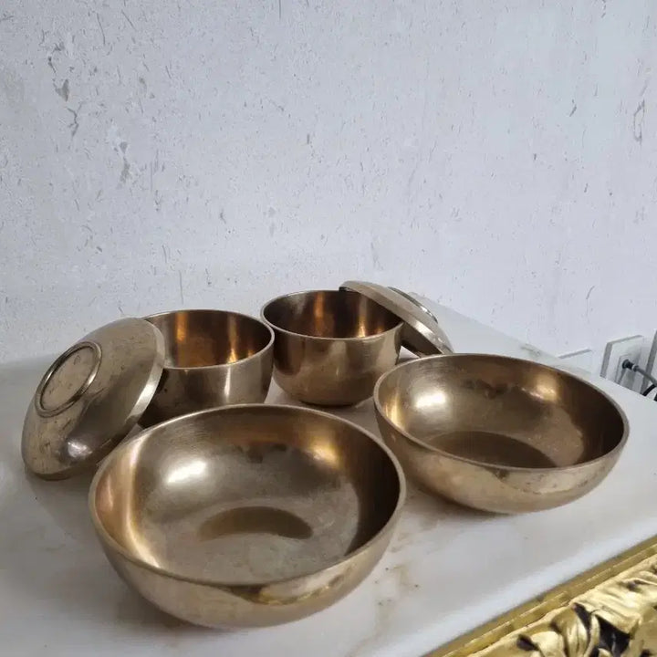 [BUNJANG] Master Ha Sung-man Bangjja Yugi Brassware Set (4 Pieces) / 무형문화재 유기장 하성만 장인 진 방짜유기 놋그릇 4P