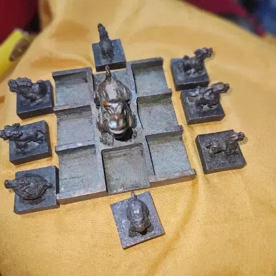 [BUNJANG] Bronze Compound Nine Palaces Mythical Beast Seal Set / 구리 복합 구궁신수 낙관 세트