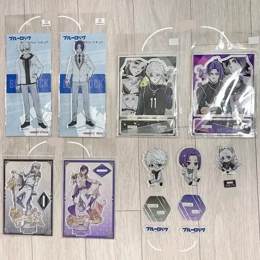 [BUNJANG] Blue Lock Nagi &amp; Reo Acrylic Stand Bundle Set (Opened) / (일괄) 블루록 나기, 레오 아크릴 스탠드