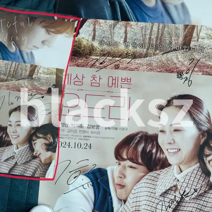 [BUNJANG] SeSang Cham Yeppeun Audrey Movie Official Signed Poster / 세상 참 예쁜 오드리 친필 싸인 포스터 박지훈 김정난 김기두 김이경 김보영