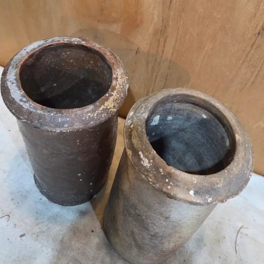 [BUNJANG] Antique Korean Shrimp Fermentation Jars (Set of 2) / 100년세월의 곤쟁이 젓독 2점