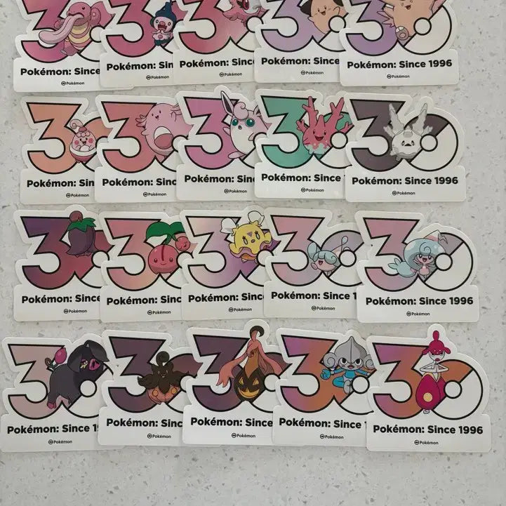 [BUNJANG] Pokemon 30th Anniversary Stickers - Pink Pokemon / 포켓몬 30주년 스티커 핑크 포켓몬