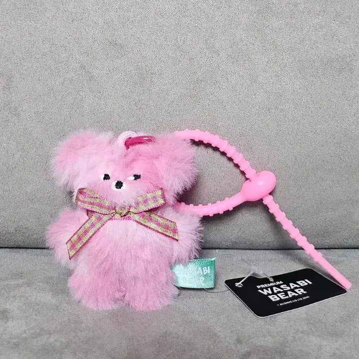 [BUNJANG] Wasabi Bear Pink Premium Decor Ring Keyring Plush Toy / 정품 와사비베어 핑사비베어 핑크 프리미엄 데코링 키링 인형