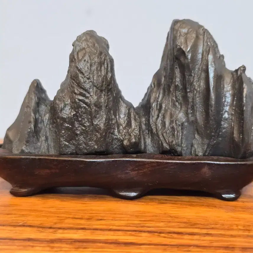 [BUNJANG] Sansukyeongseok Landscape Stone Display with Blackwood Stand / 26080405 오밀 조밀 산세가 멋진 산수경석 작품석 수석 팝니다 흑단 좌대