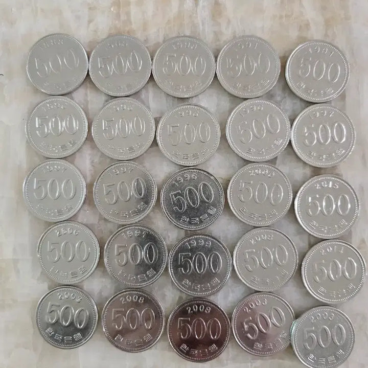 [BUNJANG] Rare 500 Won Coin Collection (25 Coins) / 오백주화