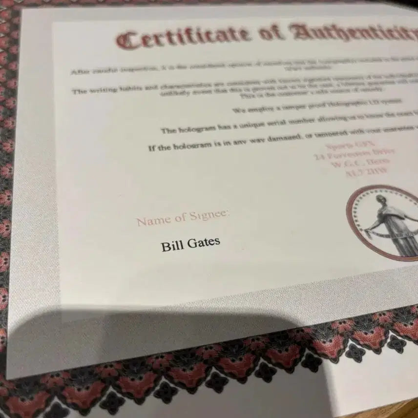[BUNJANG] Bill Gates Autographed Item with Certificate of Authenticity / 빌게이츠(Bill Gates) 친필 싸인 - 진품인증서 포함