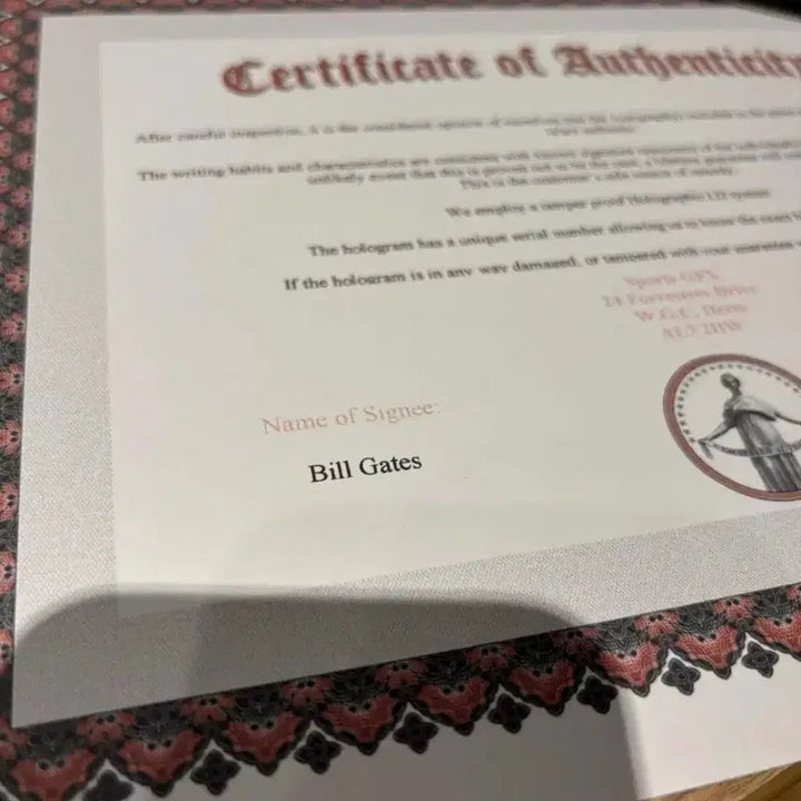 [BUNJANG] Bill Gates Autographed Item with Certificate of Authenticity / 빌게이츠(Bill Gates) 친필 싸인 - 인증서 포함
