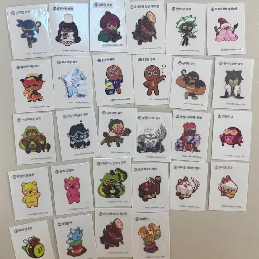 [BUNJANG] Cookie Run Scented Stickers Bundle Set / 쿠키런띠부씰 28개 일괄 세트